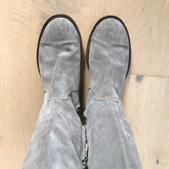 ⭐️Walk in The Park⭐️The Netherlands Tall Grey Suede Boots Women's 7 Leather Boot - Picture 8 of 11